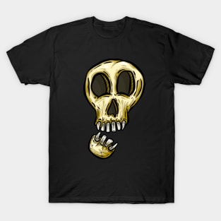 Spooky Halloween Skull Cartoon Illustration Lonely Boy T-Shirt